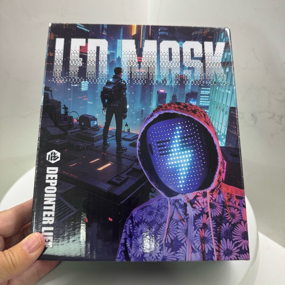 Depointer Life Led Mask with Gesture Sensing,Unisex LED Lighted Face Cosplay